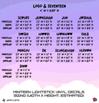 Seventeen Miniteen Character, Logo, and Name Vinyl Decal