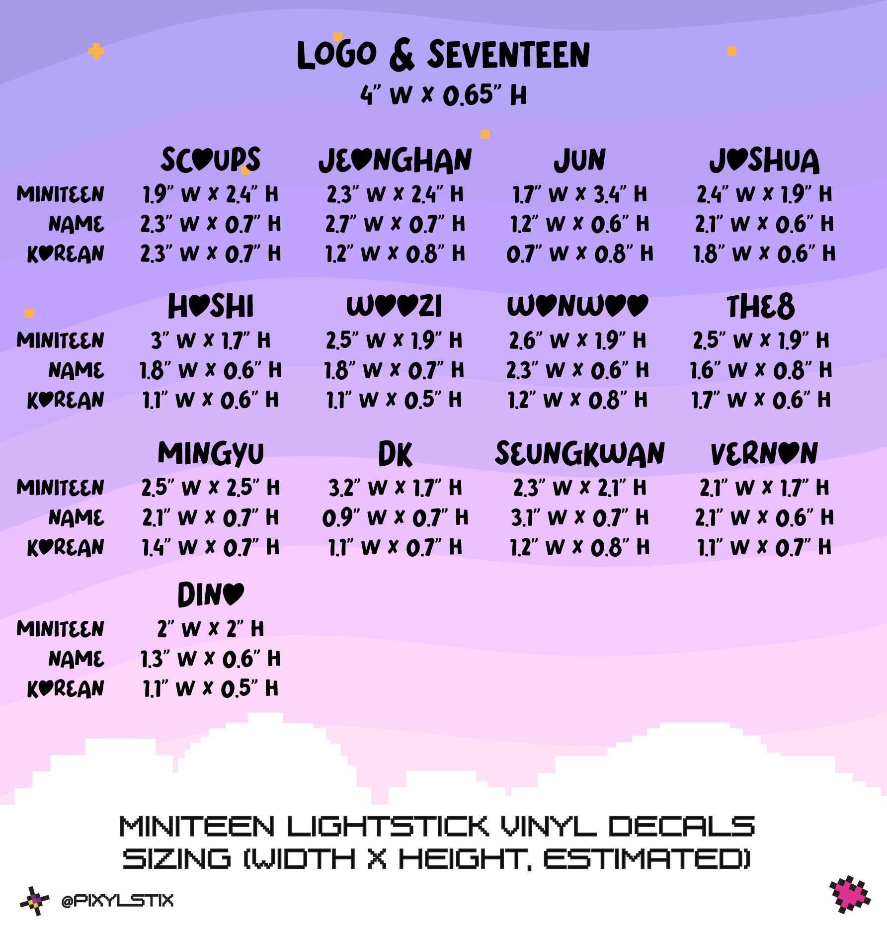 Seventeen Miniteen Character, Logo, and Name Vinyl Decal