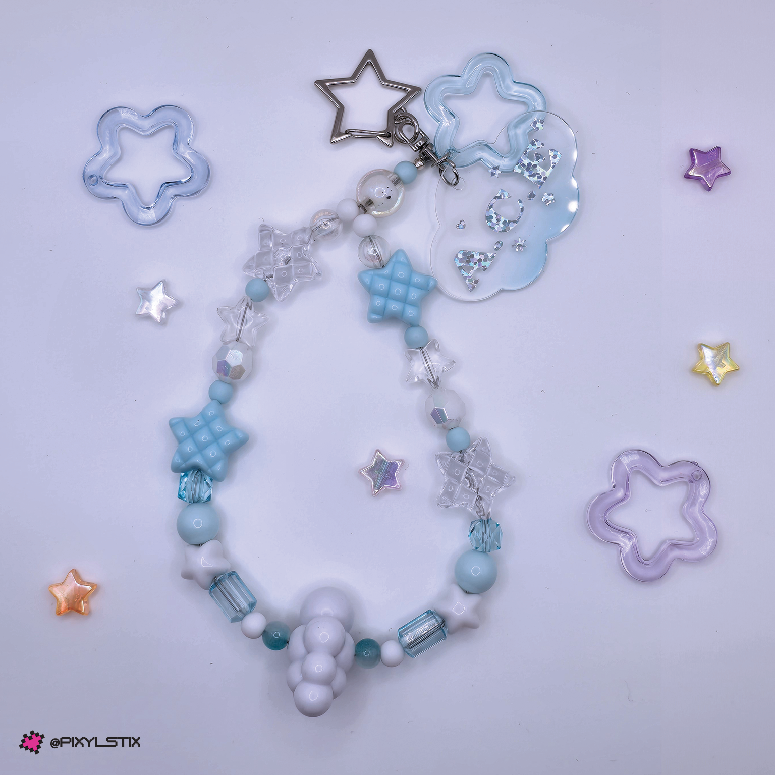 A.C.E Cloud Acrylic Beaded Keychain