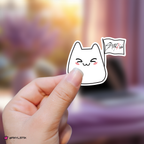 Kpop Group Bunny with Fandom Support Flag Sticker