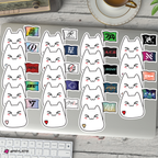 Kpop Group Bunny with Fandom Support Flag Sticker