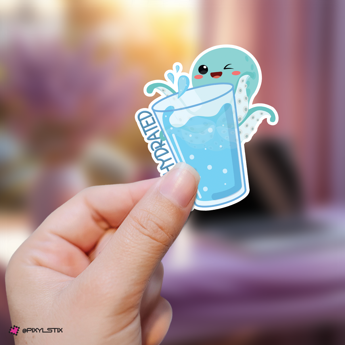 Stay Hydrated Water Reminder Octopus Sticker