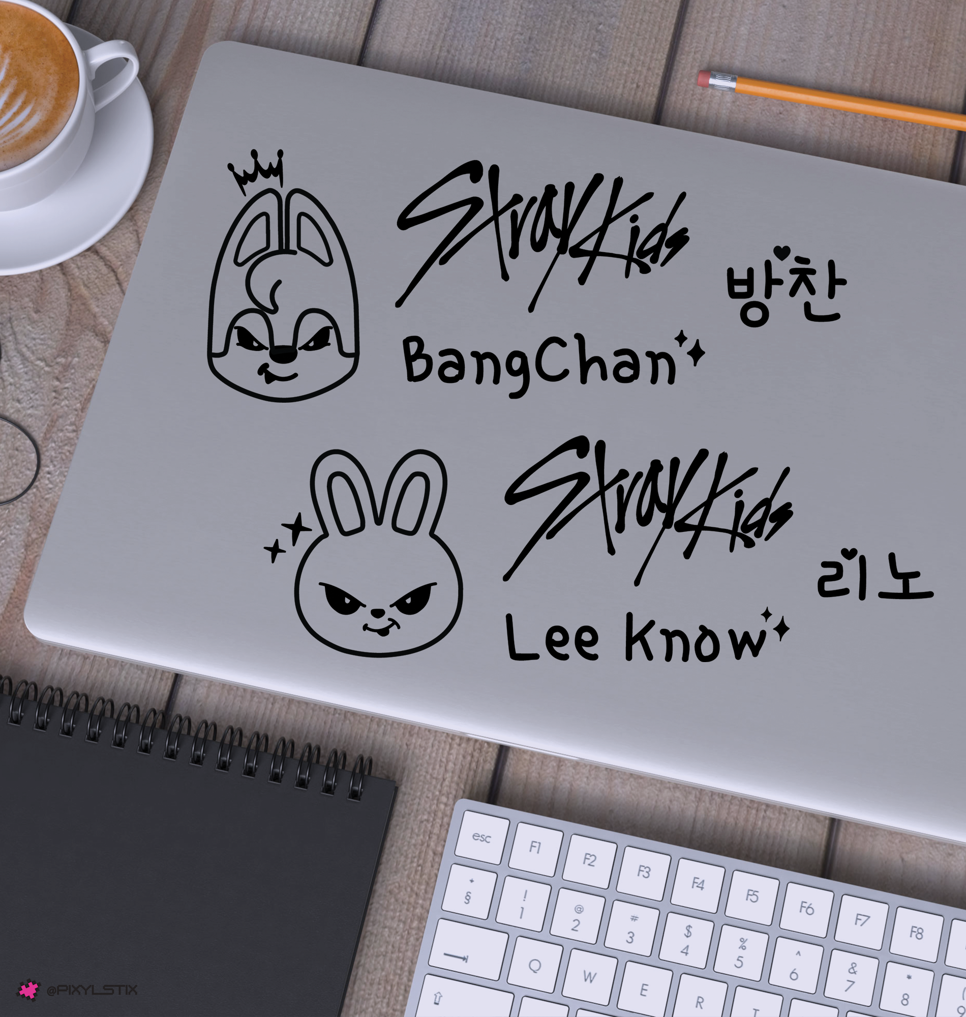 Stray Kids Evil Skzoo Character, Logo, and Name Vinyl Decals
