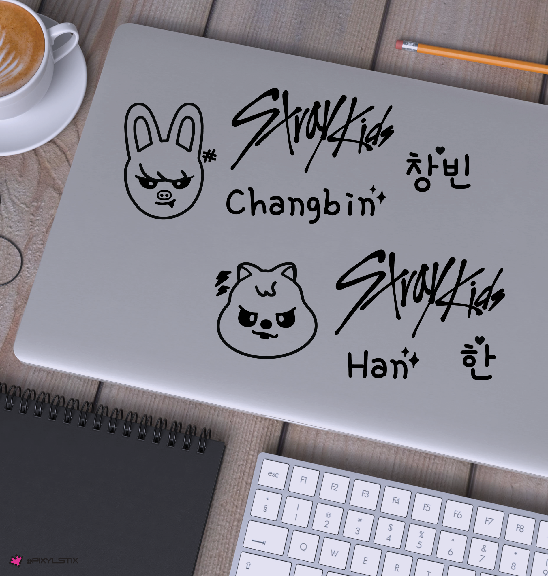 Stray Kids Evil Skzoo Character, Logo, and Name Vinyl Decals