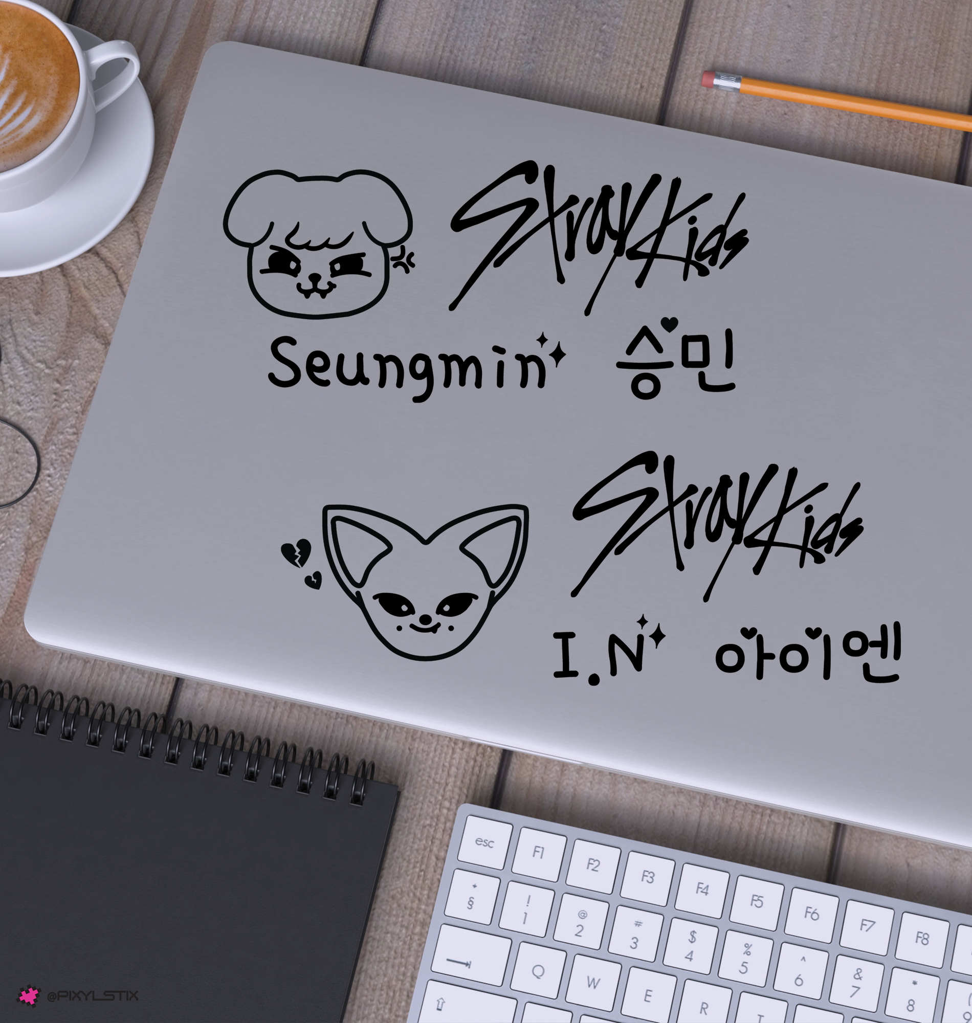Stray Kids Evil Skzoo Character, Logo, and Name Vinyl Decals