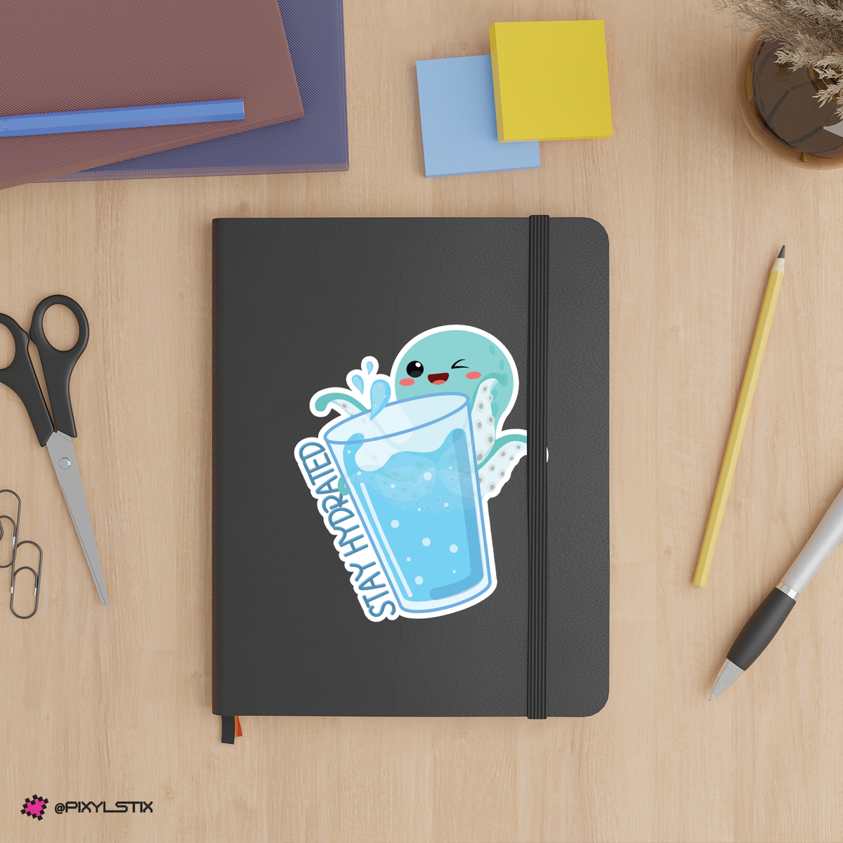 Stay Hydrated Water Reminder Octopus Sticker