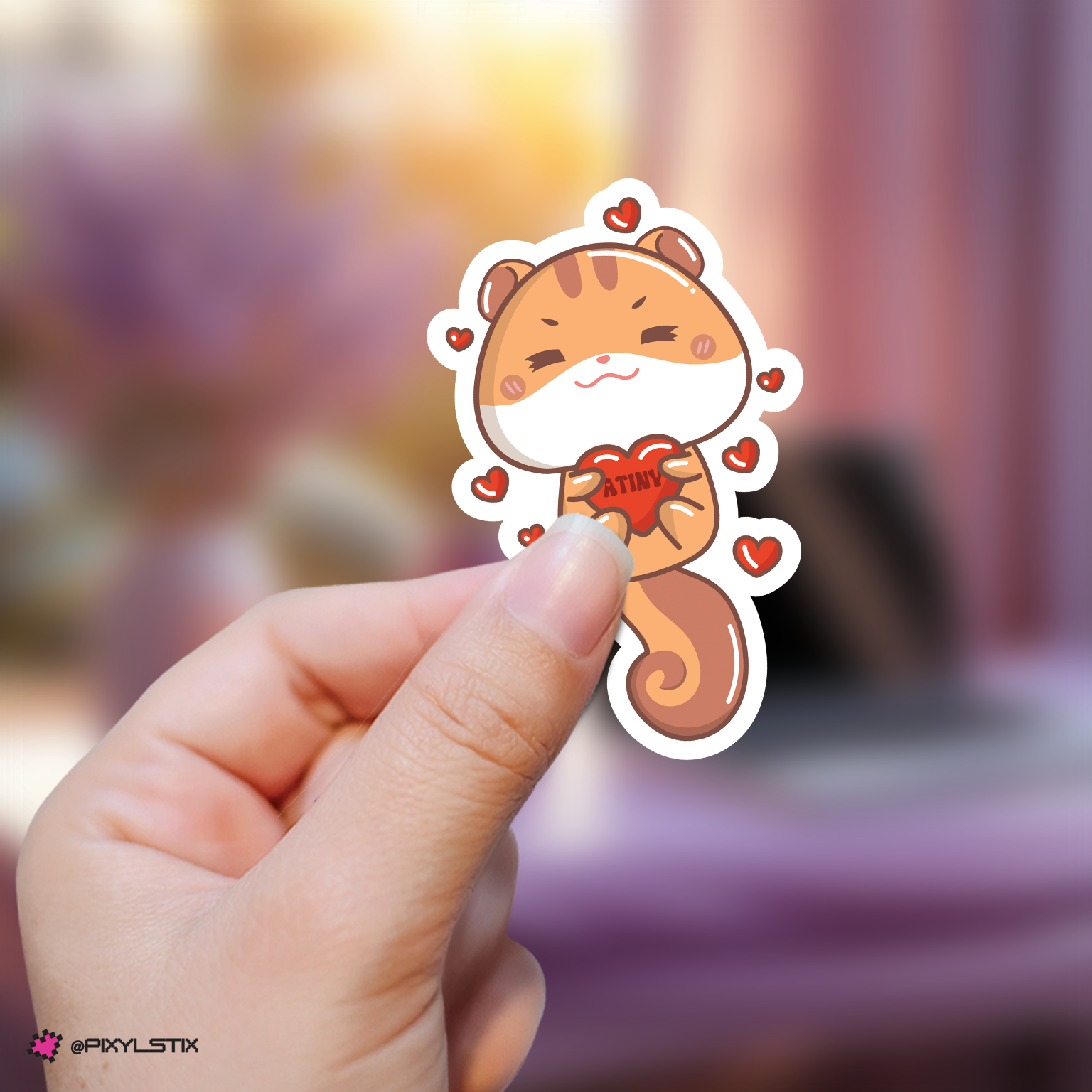 Ateez Aniteez Atiny Heart Sticker