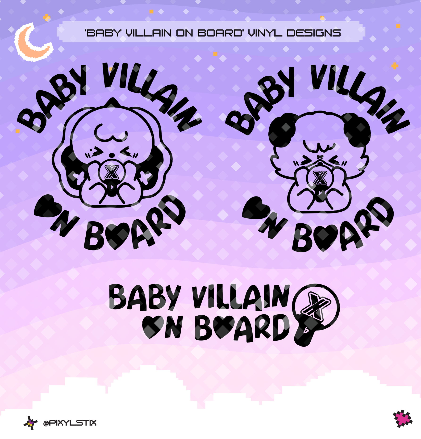 Xdinary Heroes Monsters 'Baby Villain On Board' Vinyl Decal