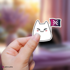 Kpop Group Bunny with Fandom Support Flag Sticker