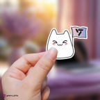 Kpop Group Bunny with Fandom Support Flag Sticker