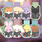 Set of aniteez bookmarks with books on a blurred background