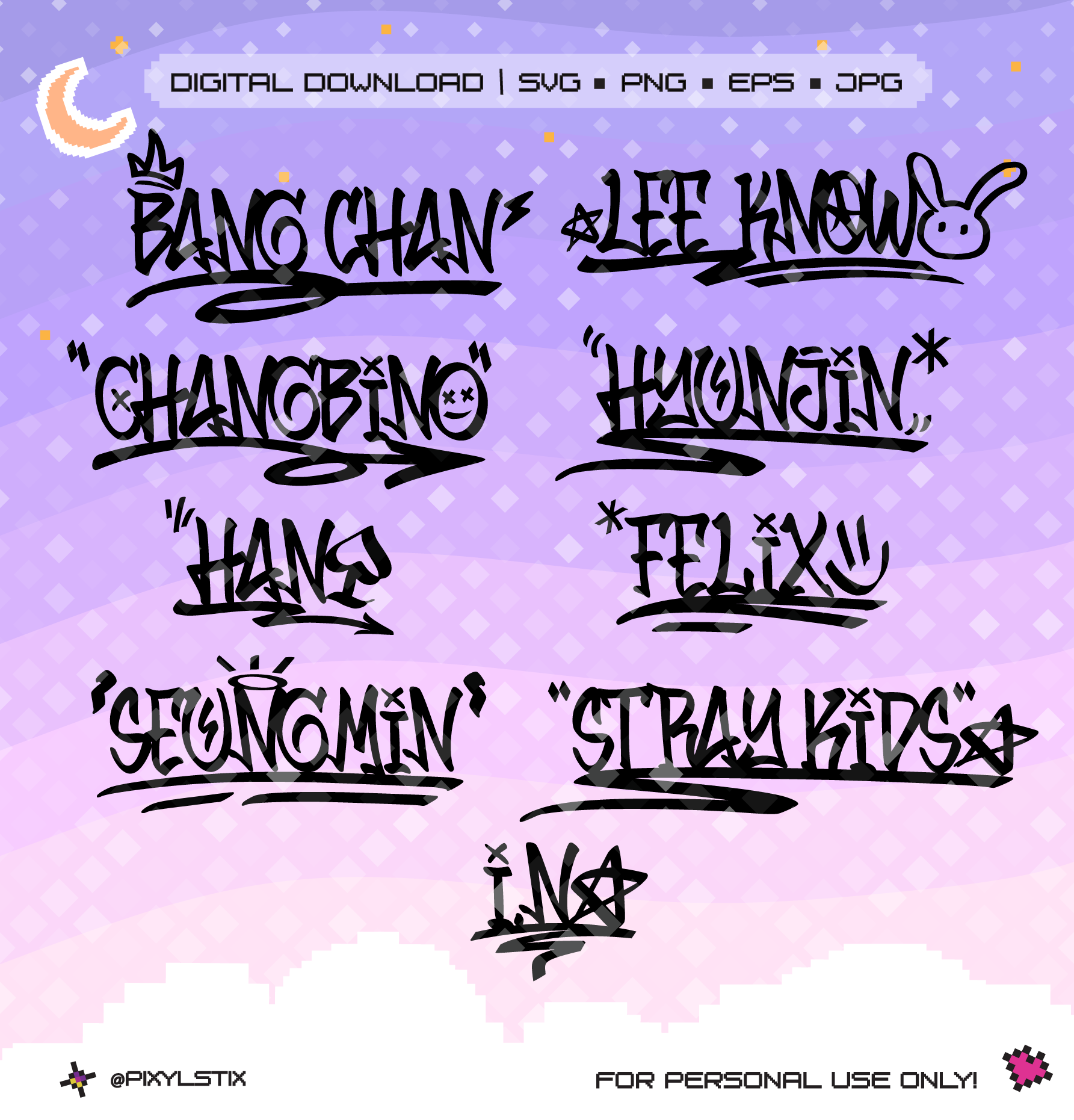 Stray Kids Graffiti Doodle Vector Files