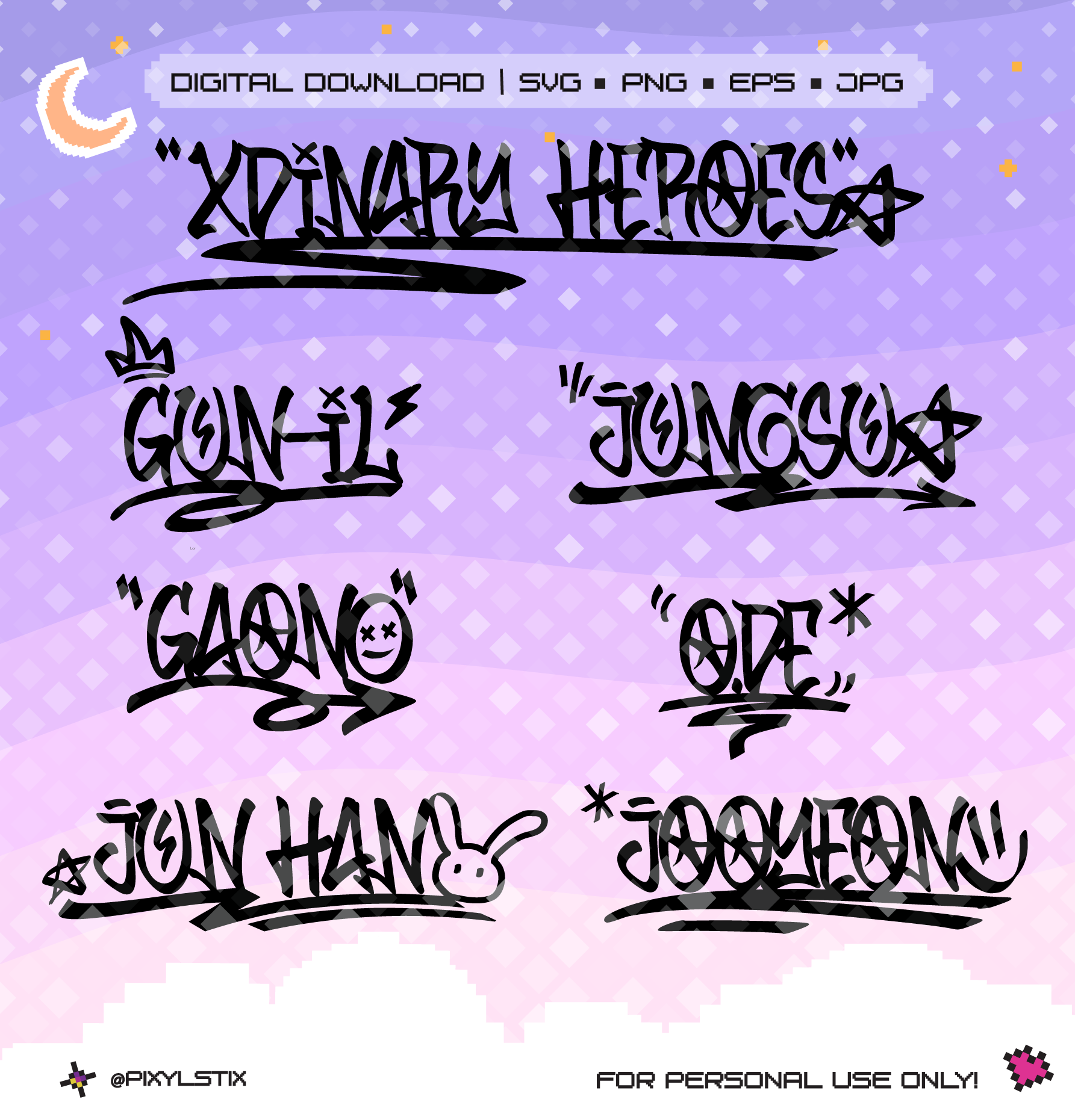 Xdinary Heroes Graffiti Doodle Vector Files