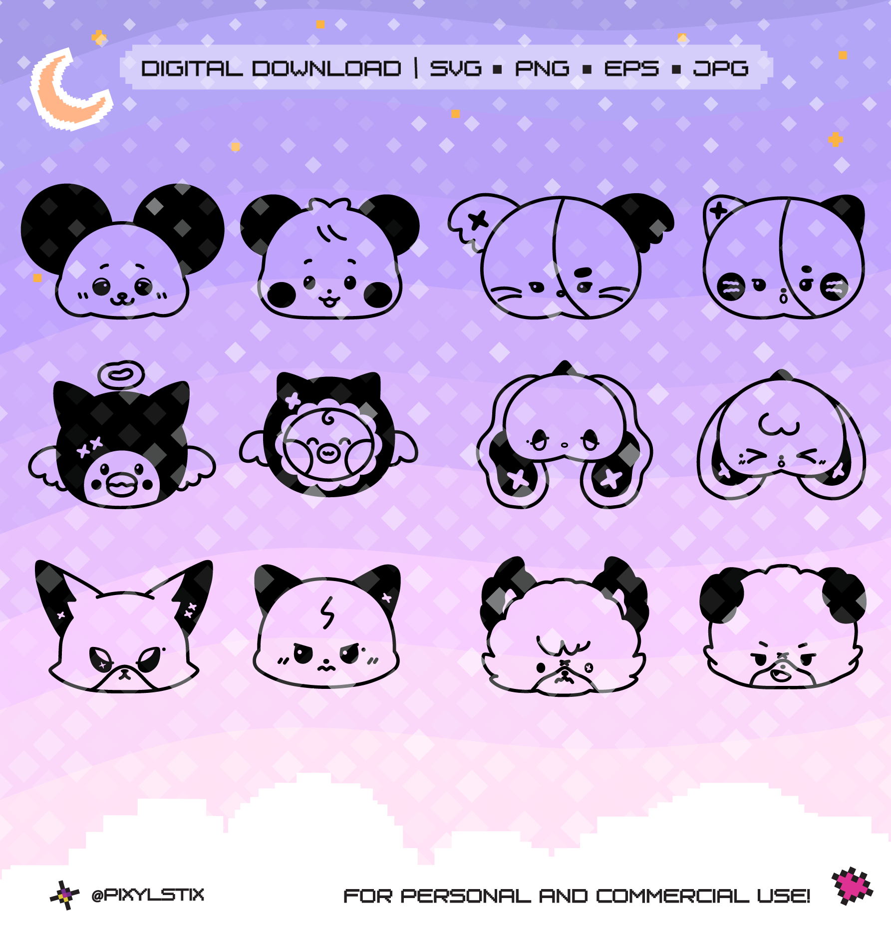 Xdinary Heroes Monsters Face Vector Files