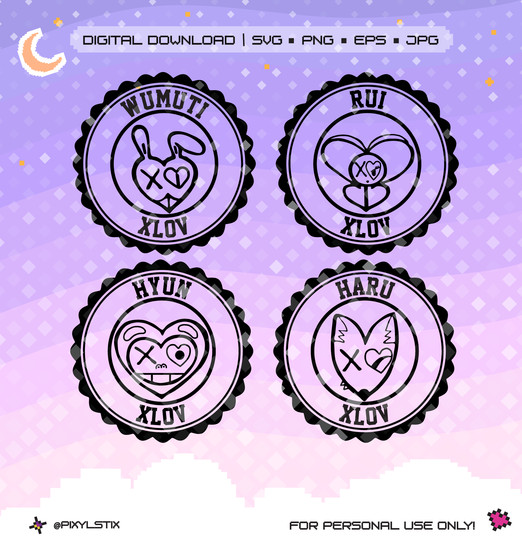 XLOV Character Stamp Vector Files