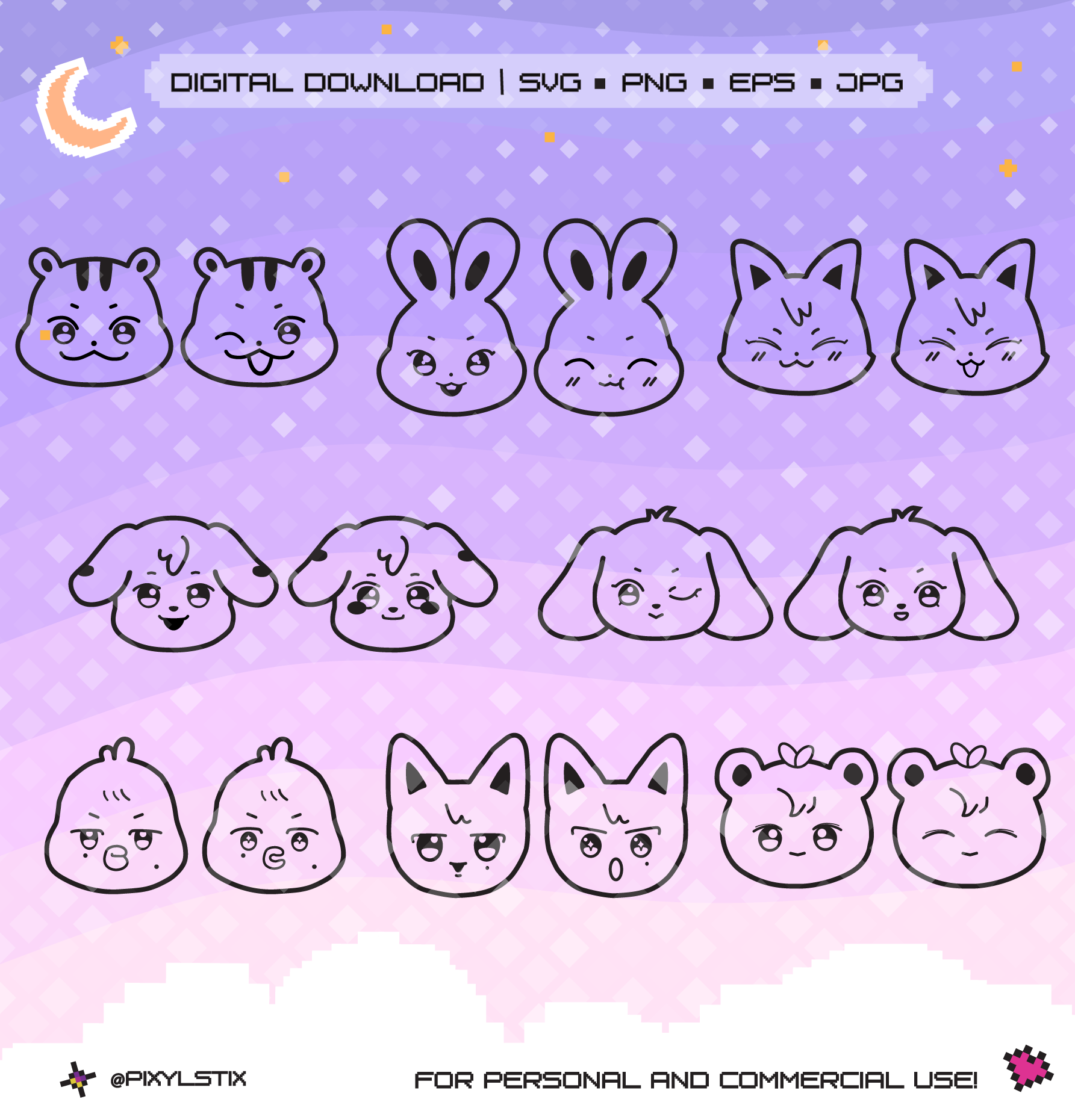Ateez Aniteez Face Expressions Vector Files