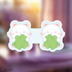 skzoo jiniret bookmark with clover leaves on a blurred background