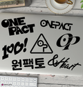One Pact logos and text on a white surface with a keyboard and cup in the background