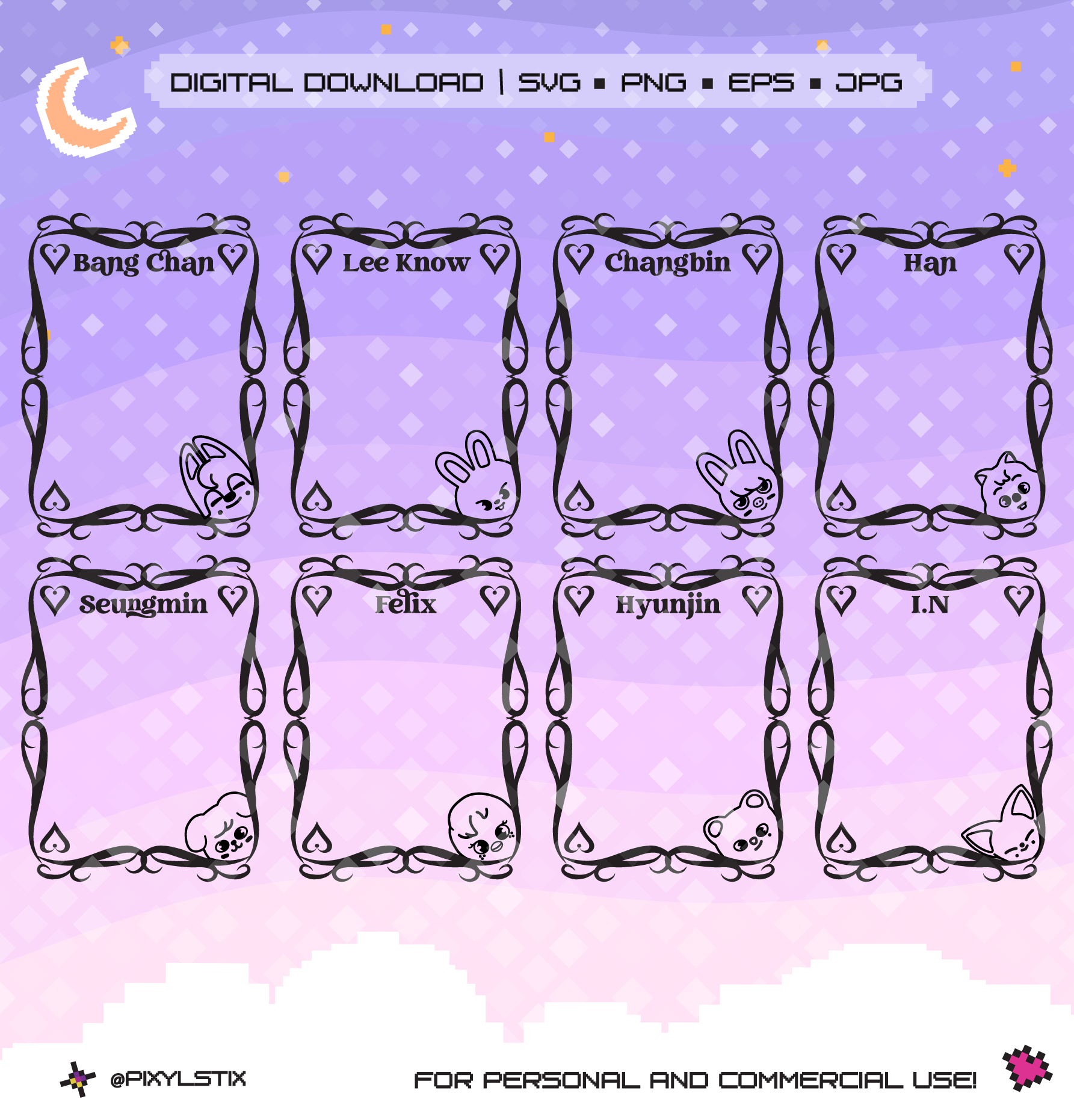 Stray Kids Skzoo Heart Tarot Vector Files