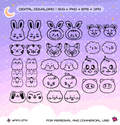Seventeen Miniteen Face Expressions Vector Files